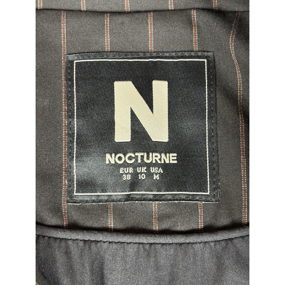 Nocturne Striped Padded Jacket Pinstripe Black Stripe Size Medium Bomber - Picture 4 of 10